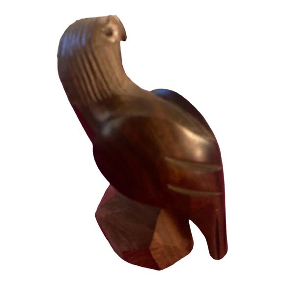Ironwood Hand Carved Vintage Eagle Approx 4.5" tall x 2.5" w - Picture 5 of 9